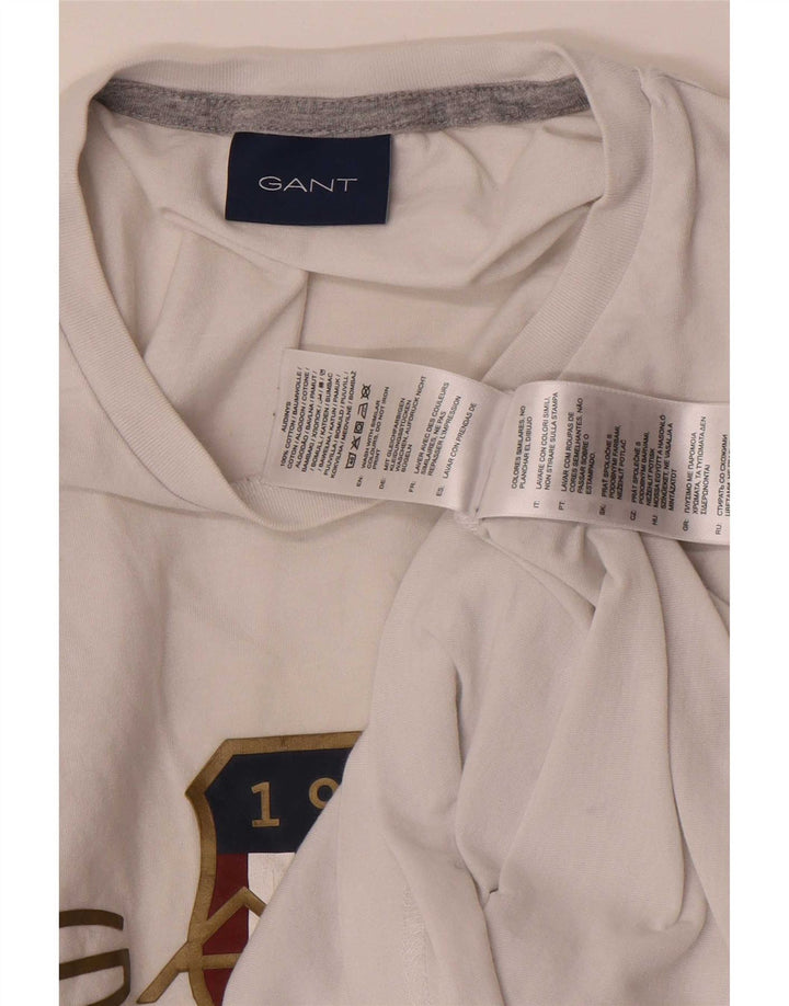 Tricou grafic Gant pentru bărbați Top, mediu, alb, bumbac