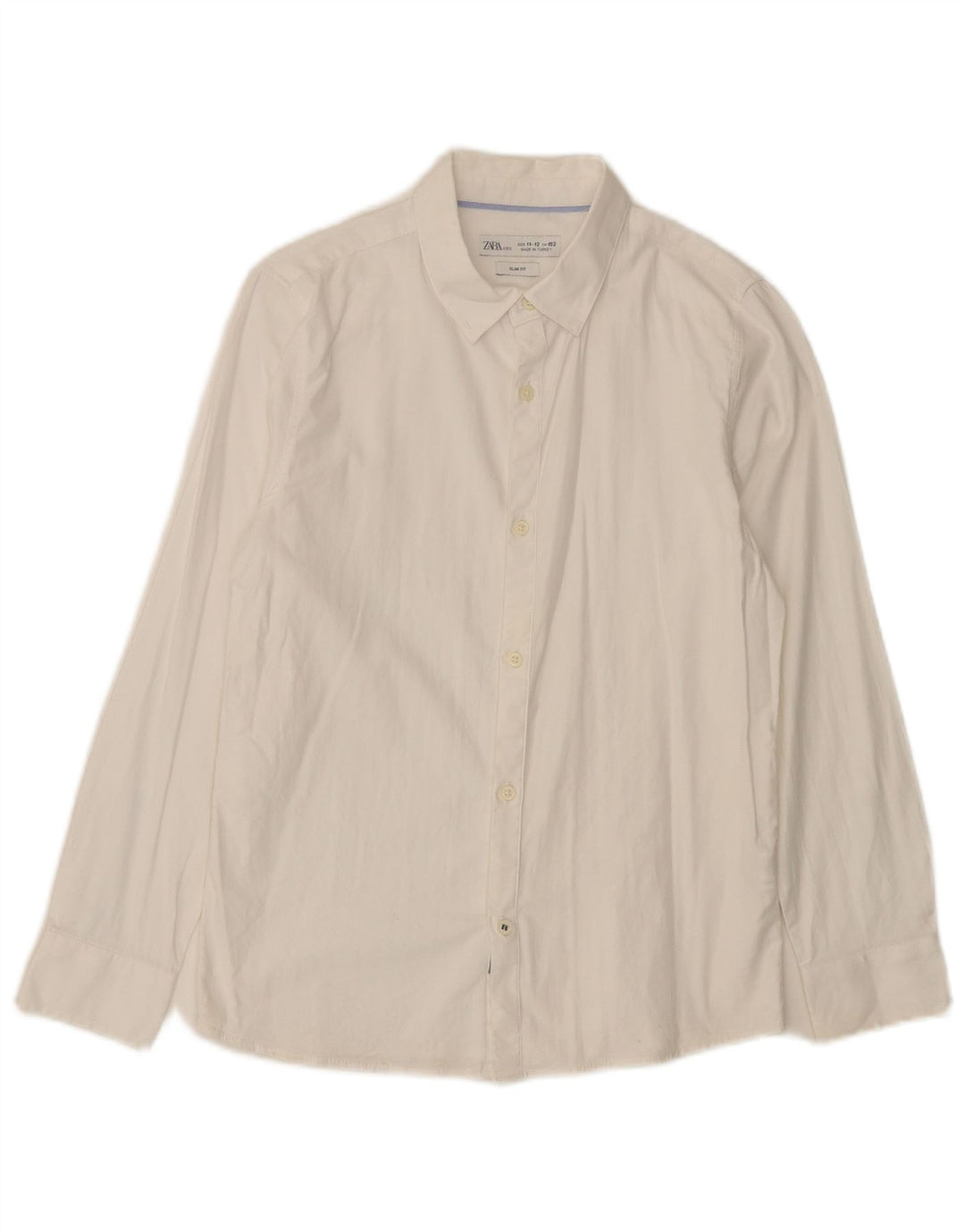 Cămașă Zara Băieți Slim Fit 11-12 Ani Bumbac Alb