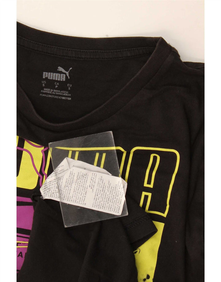 Tricou grafic Puma pentru bărbați Top mic, negru, bumbac