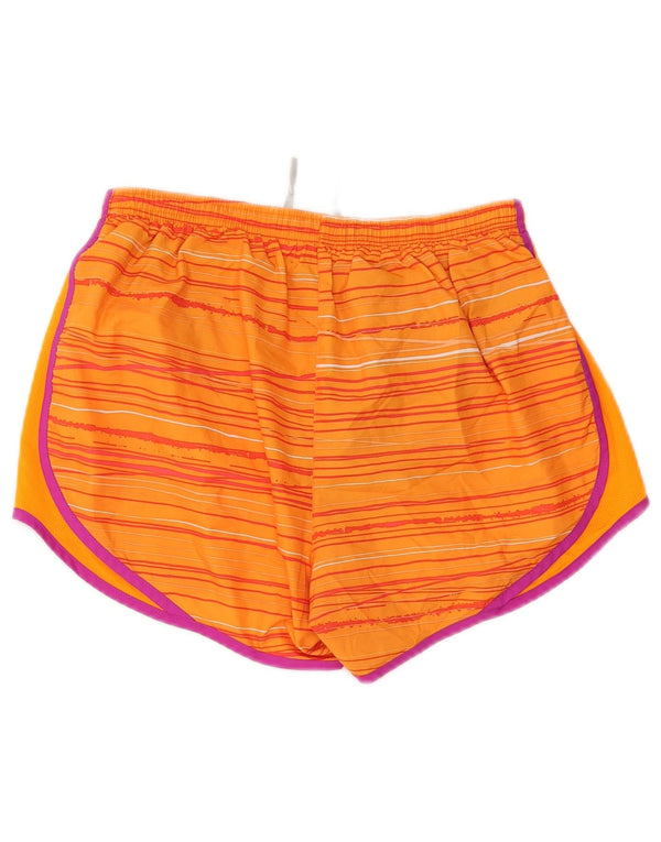 Pantaloni scurți sport Nike Dri Fit pentru femei UK 12 Medium Portocaliu cu dungi
