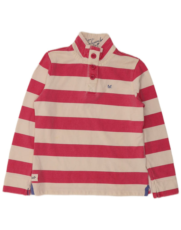 Crew Clothing Hanorac supradimensionat pentru femei Pulover UK 10 Mic cu dungi roz