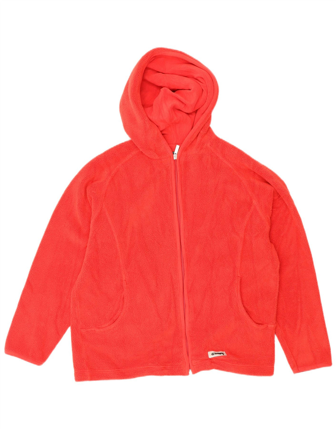 Jachetă fleece cu glugă Champion pentru femei UK 14 Poliester roșu mediu