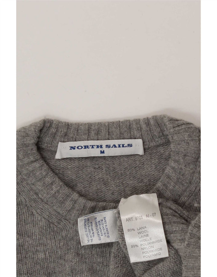 North Sails Pulover cu gât crew pentru bărbați, lână gri mediu