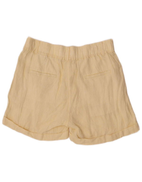 Pantaloni scurti chino pentru femei Marks & Spencer UK 12 Medium W30 Yellow Linen