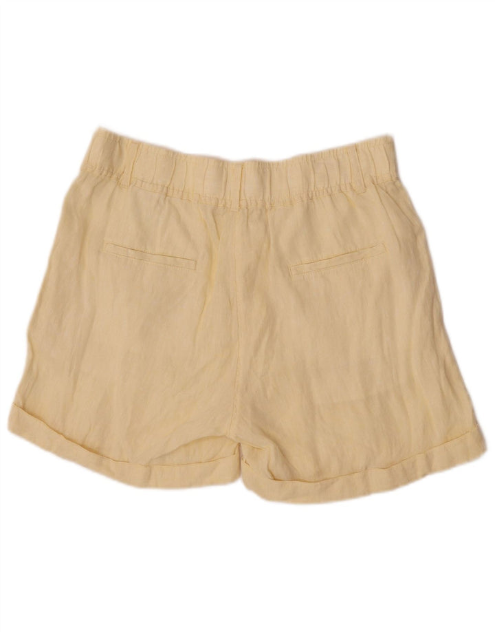 Pantaloni scurti chino pentru femei Marks & Spencer UK 12 Medium W30 Yellow Linen