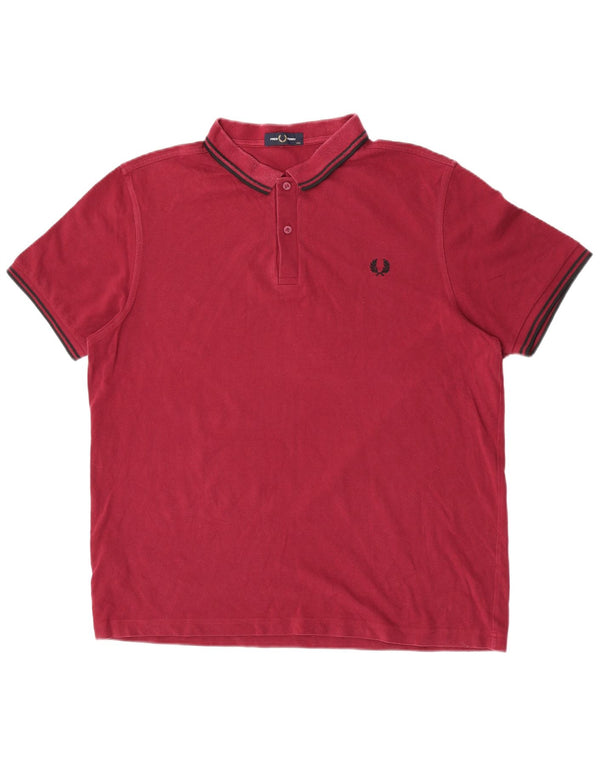 Cămașă polo Fred Perry pentru bărbați 2XL bumbac burgundy