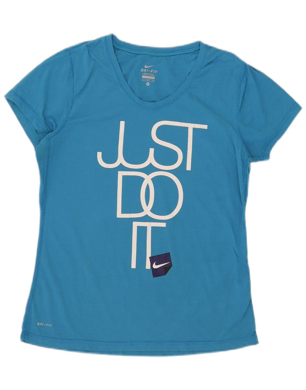 Tricou grafic Nike Dri Fit pentru femei Top UK 18 XL Bumbac albastru