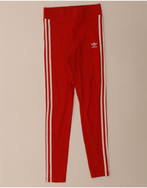 Leggings pentru femei Adidas UK 10 mic, roșu, bumbac