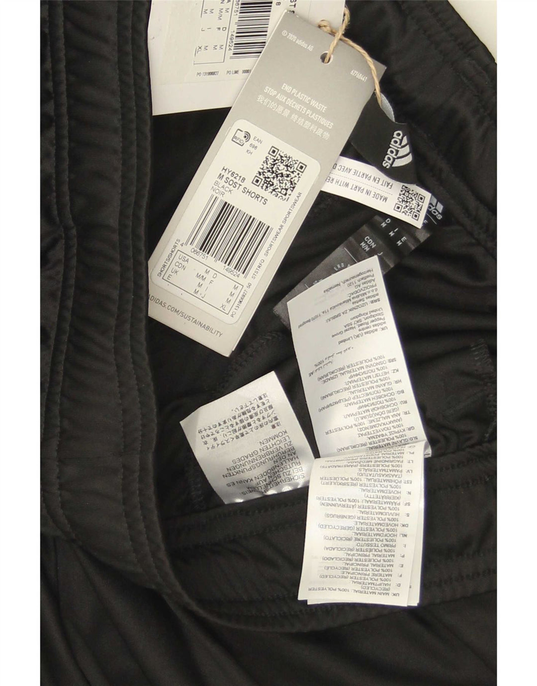 Pantaloni scurți sport Aeroready Adidas pentru bărbați, poliester mediu negru