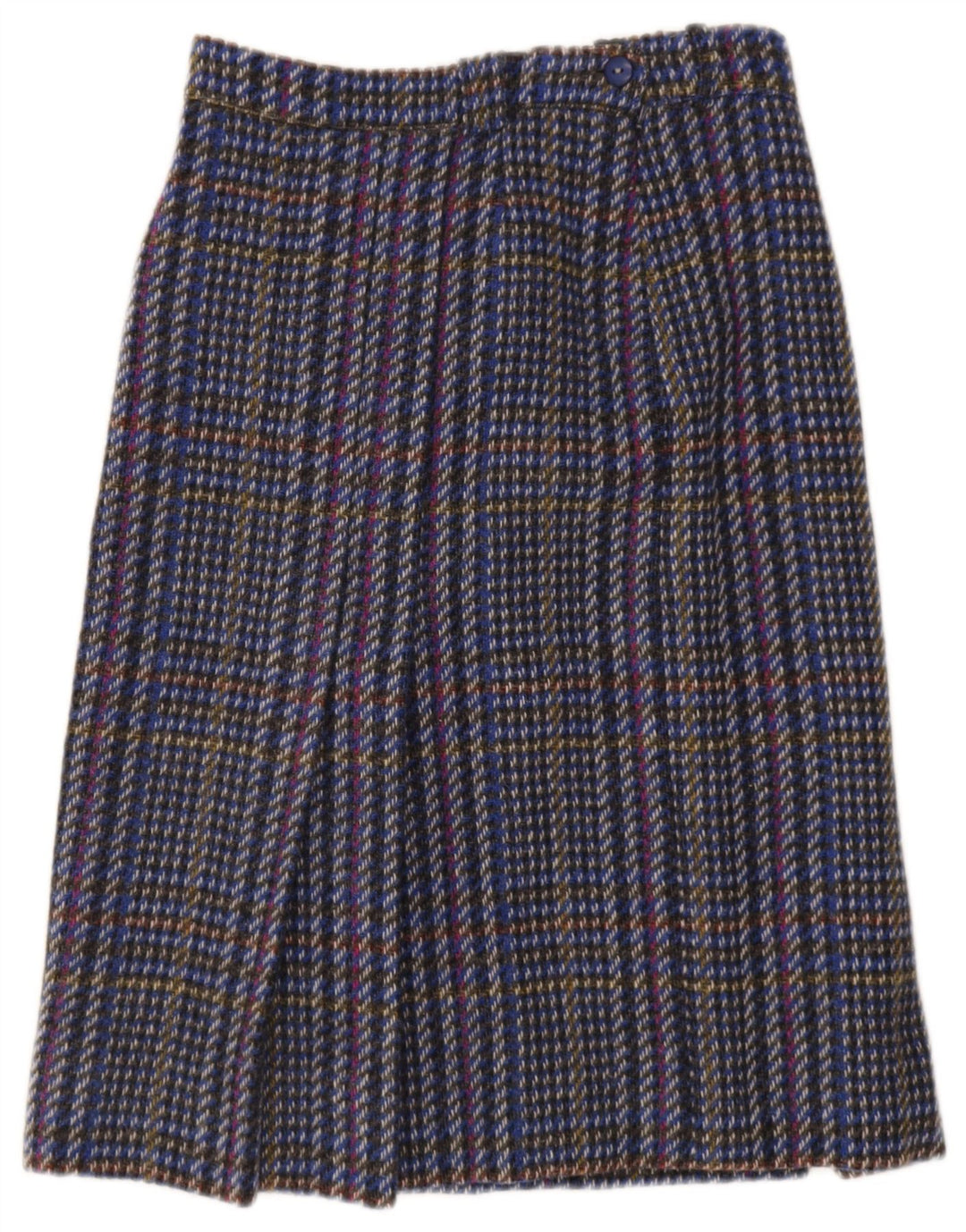 Fusta Vintage Femei W24 XS Blue Check Lână