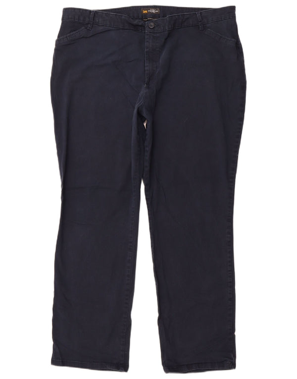 Pantaloni casual drepti LEE pentru femei cu talie medie US 20 3XL W38 L30 bleumarin