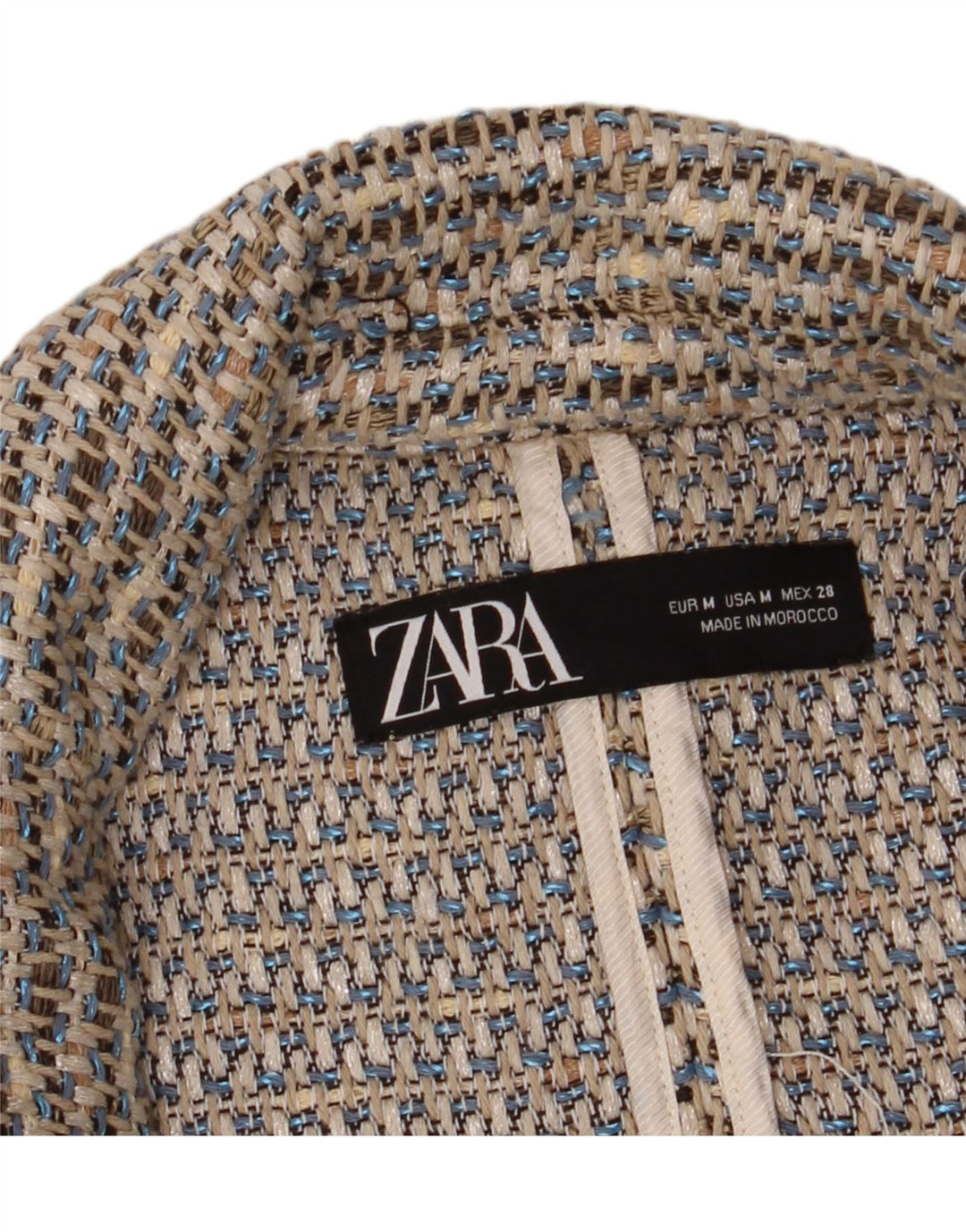 ZARA Womens Double Breasted Blazer Jacket UK 14 Medium Grey Check Vintage Zara and Second-Hand Zara from Messina Hembry 