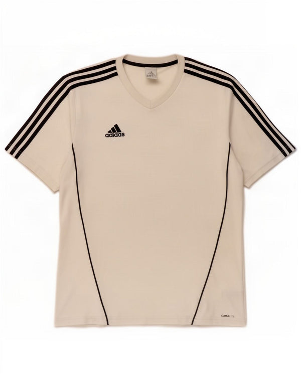 Tricou Adidas Climalite pentru bărbați Top mare din poliester alb