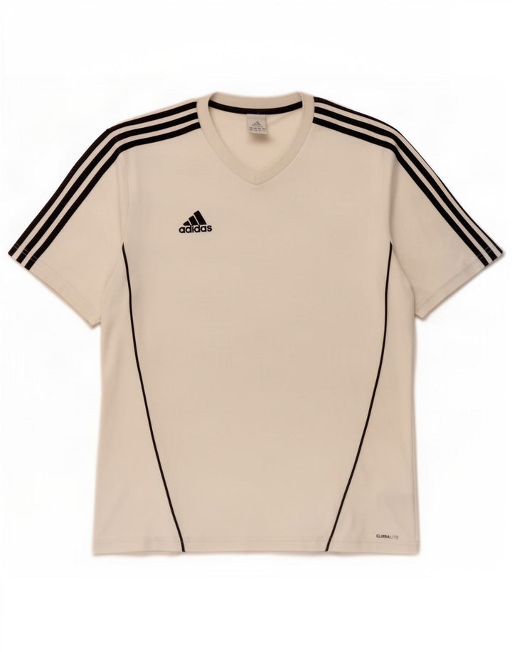 Tricou Adidas Climalite pentru bărbați Top mare din poliester alb