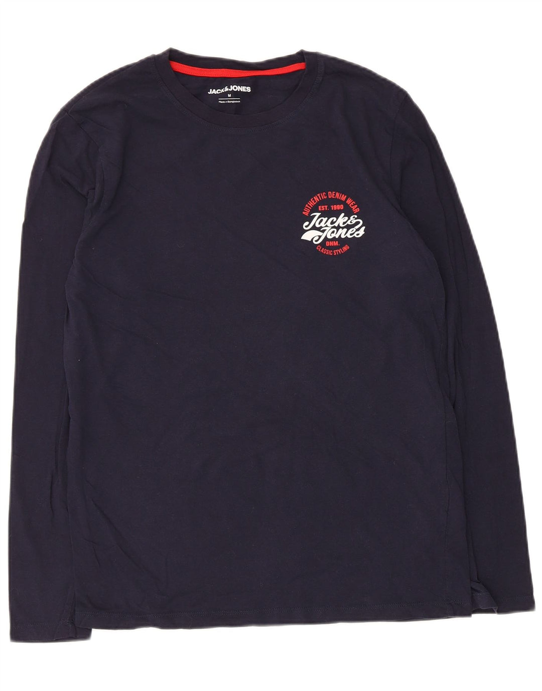 Jack & Jones Top pentru bărbați cu mânecă lungă, mediu, bleumarin, bumbac
