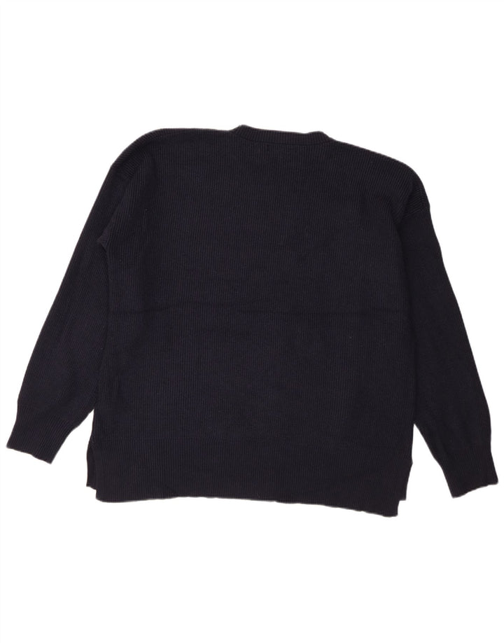 Pulover pentru bărbați Marks & Spencer cu gât crew pulover mare, bleumarin, viscoză