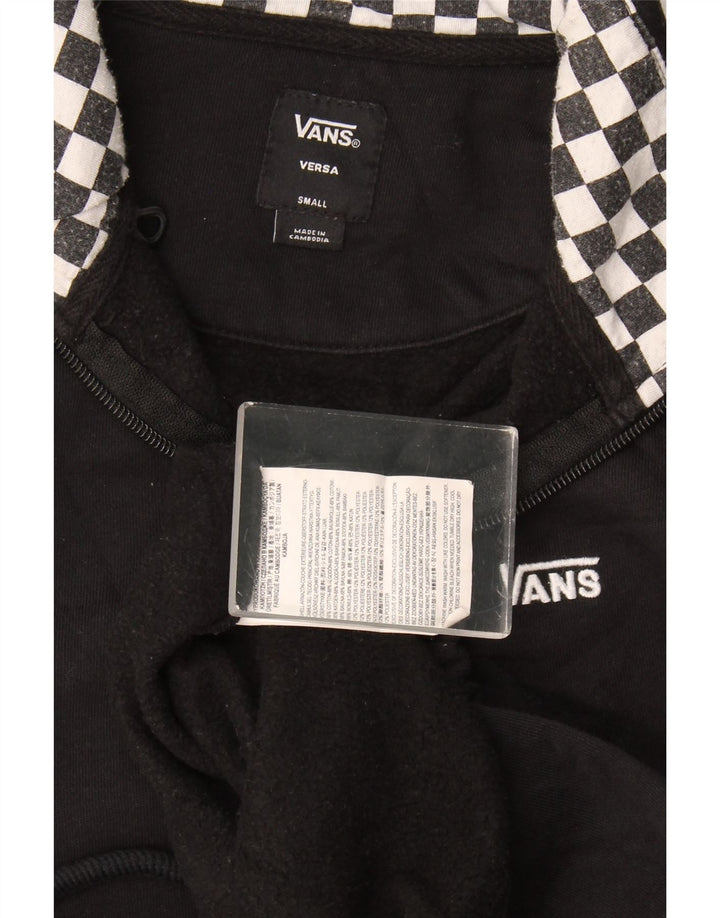 Hanorac pentru bărbați Vans, cu fermoar, cu gât, din bumbac geometric mic, negru