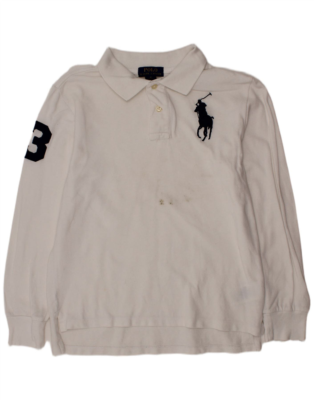 POLO RALPH LAUREN Tricou Polo Grafic 10-11 Ani Mediu Alb