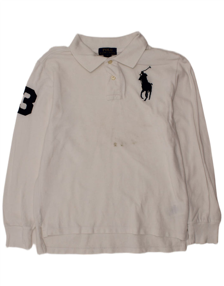 POLO RALPH LAUREN Tricou Polo Grafic 10-11 Ani Mediu Alb