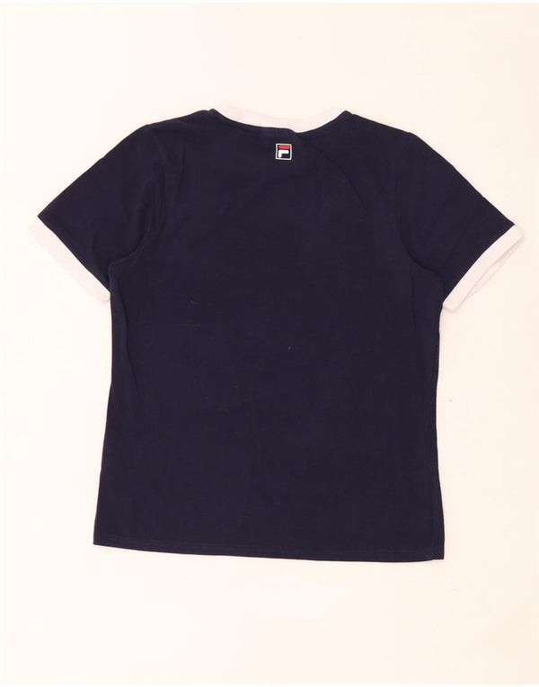Tricou cu grafic pentru femei Fila Top UK 14 Medium Bleumarin Bumbac