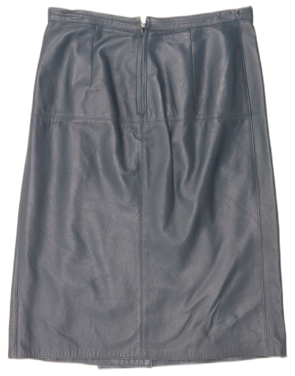 Fusta din piele vintage pentru femei cu talie înaltă IT 46 Large W30 Blue