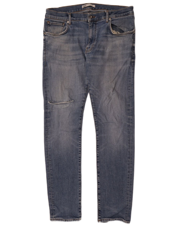 Blugi slim pentru bărbați Zara EU 46 XL W36 L33 Albastru