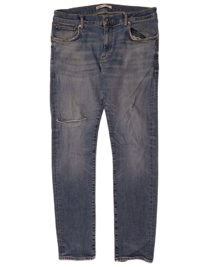 Blugi slim pentru bărbați Zara EU 46 XL W36 L33 Albastru