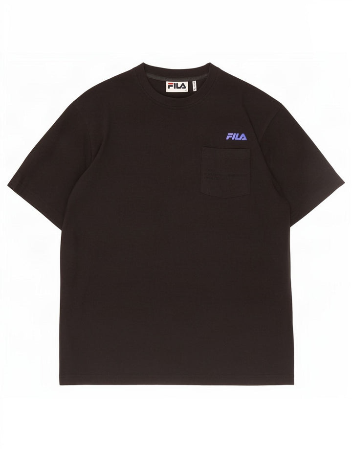 Tricou Bărbați Fila Top Mediu Negru Bumbac