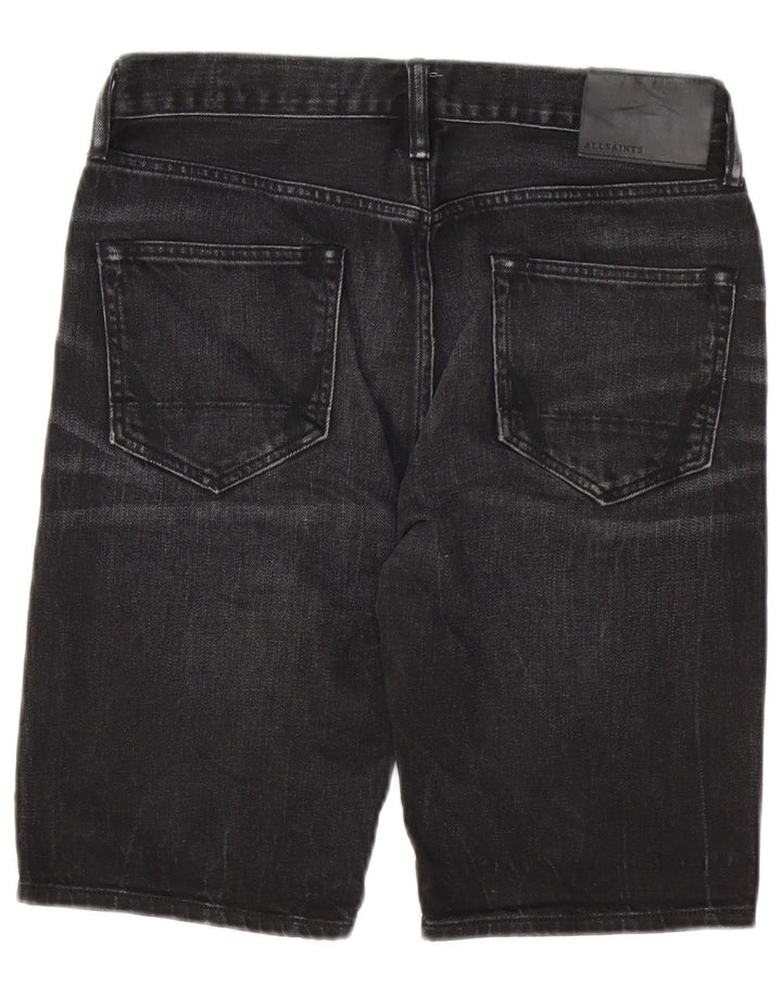 All Saints Pantaloni scurți din denim pentru bărbați, W28, bumbac negru mediu
