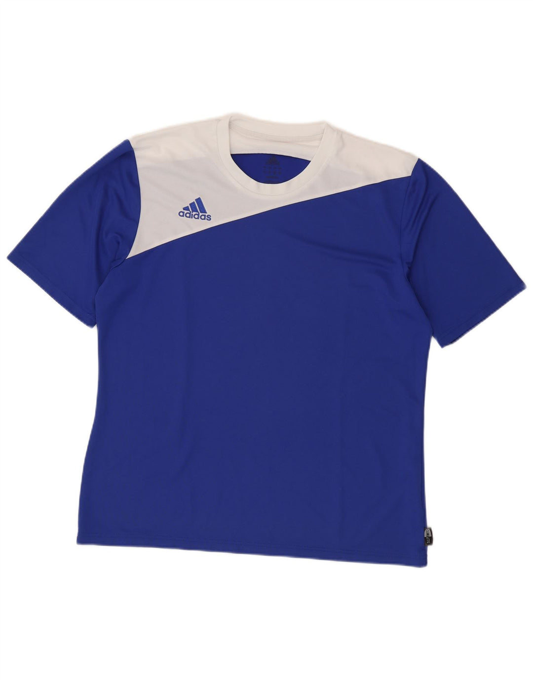 ADIDAS Mens Climalite T-Shirt Top Large Blue Colourblock Polyester
