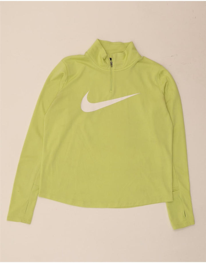 Top de trening Nike Dri Fit Graphic Pulover pentru femei UK 14 Medium Green
