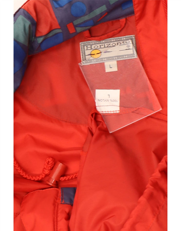 Jachetă de ploaie cu glugă vintage pentru bărbați UK 40 mare, multicoloră, geometrică