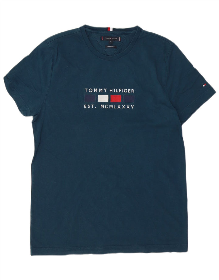 TOMMY HILFIGER Tricou grafic pentru bărbați Top mediu din bumbac bleumarin