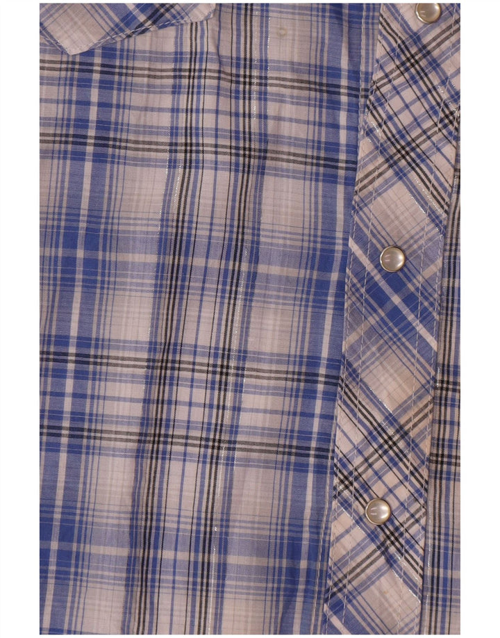 Cămașă Western cu mânecă scurtă pentru bărbați Wrangler, XL, carouri albastre