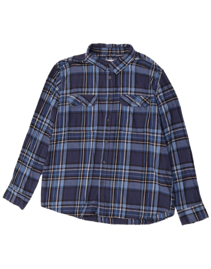 Cămașă de flanel pentru bărbați Mountain Warehouse, bumbac cu carouri albastre 3XL