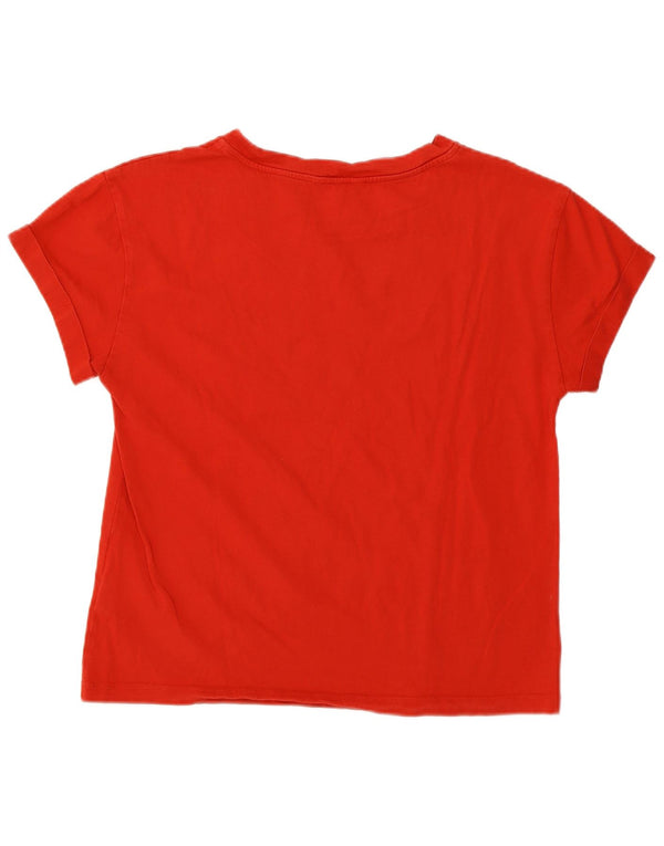 Tricou grafic Tommy Hilfiger pentru femei Top UK 10 Small Red Bumbac