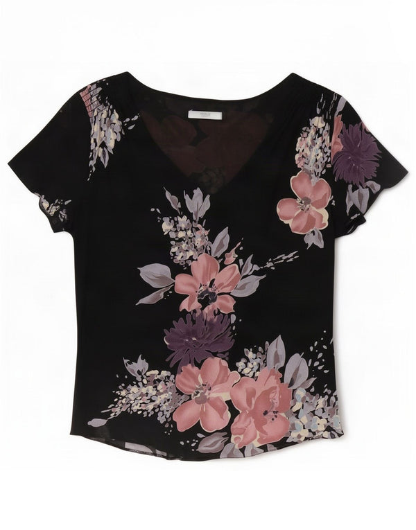 Bluză pentru femei Marks & Spencer, UK 16, mare, negru, poliester floral