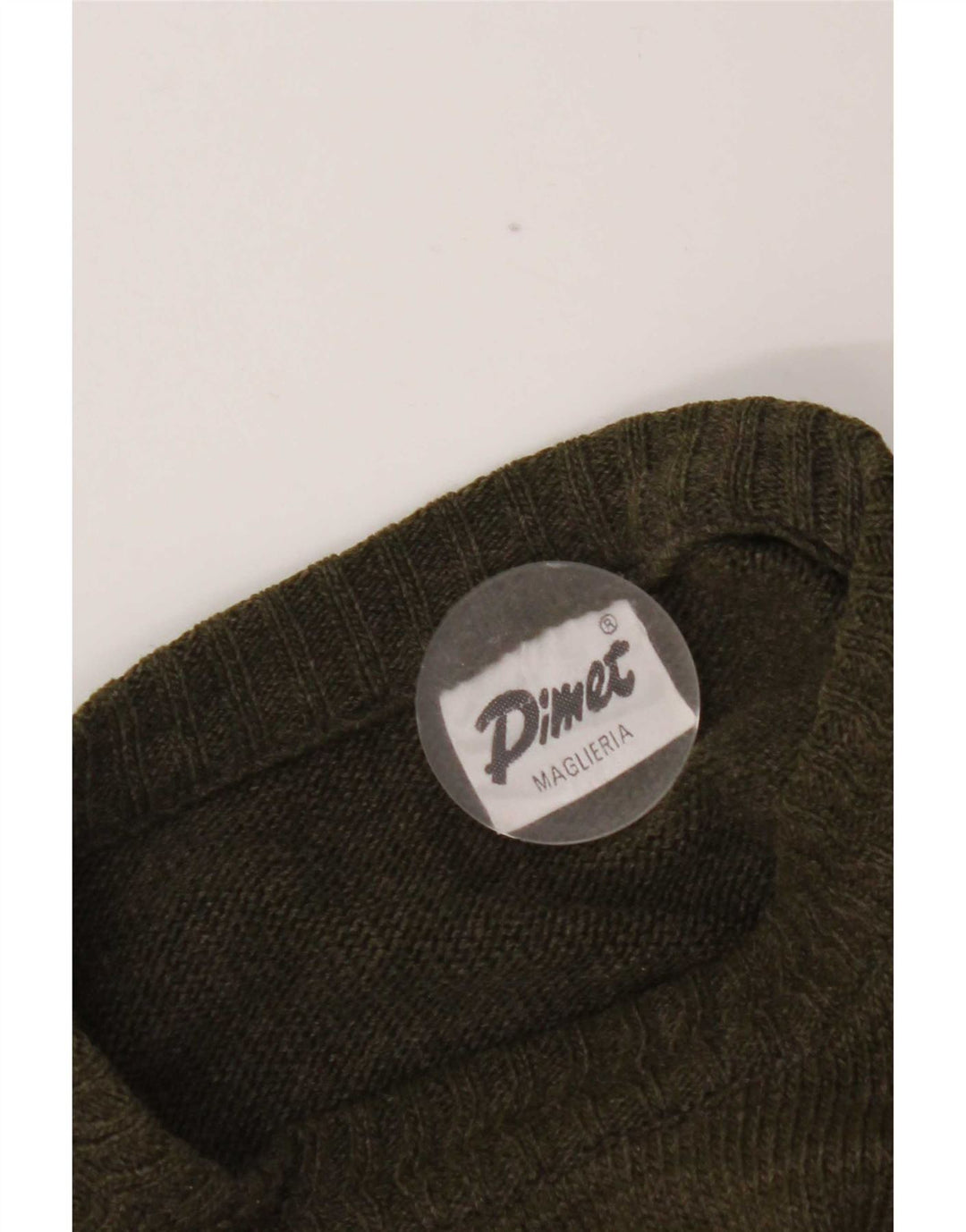 Pulover vintage pentru bărbați cu decolteu rotund, mediu kaki Argyle/Diamond