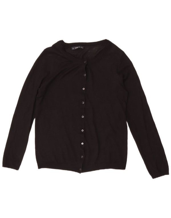 Zara Womens Cardigan Sweater UK 12 Medium Black