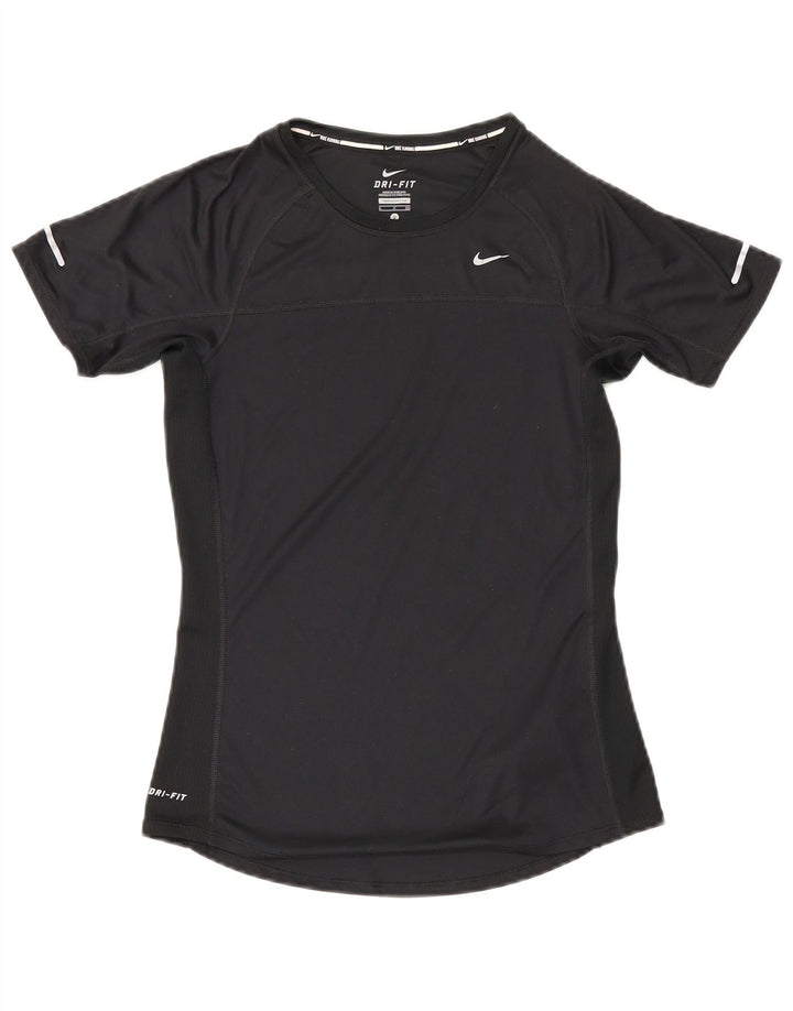 Tricou Nike Dri Fit pentru femei Top UK 10 Small Negru Poliester