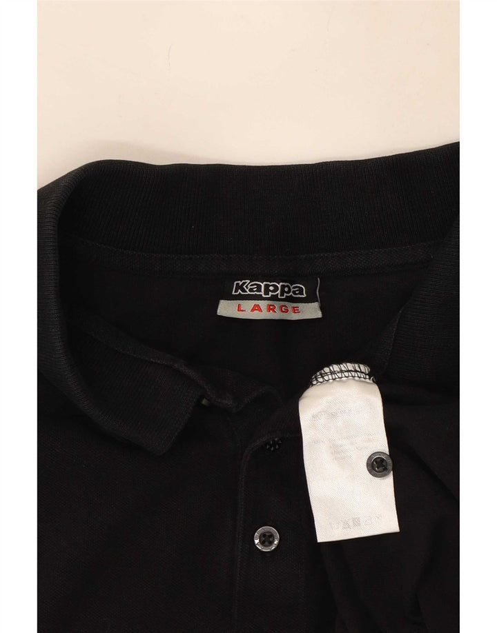 Cămașă polo pentru bărbați Kappa, bumbac negru mare