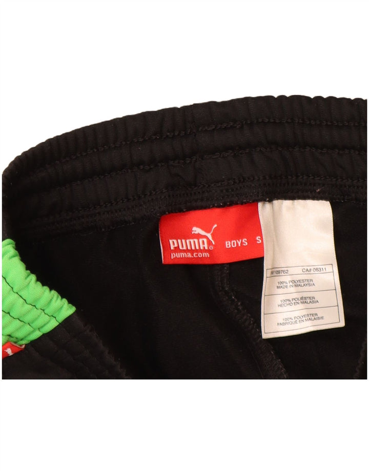 Pantaloni de trening Puma pentru băieți 7-8 ani poliester negru color bloc