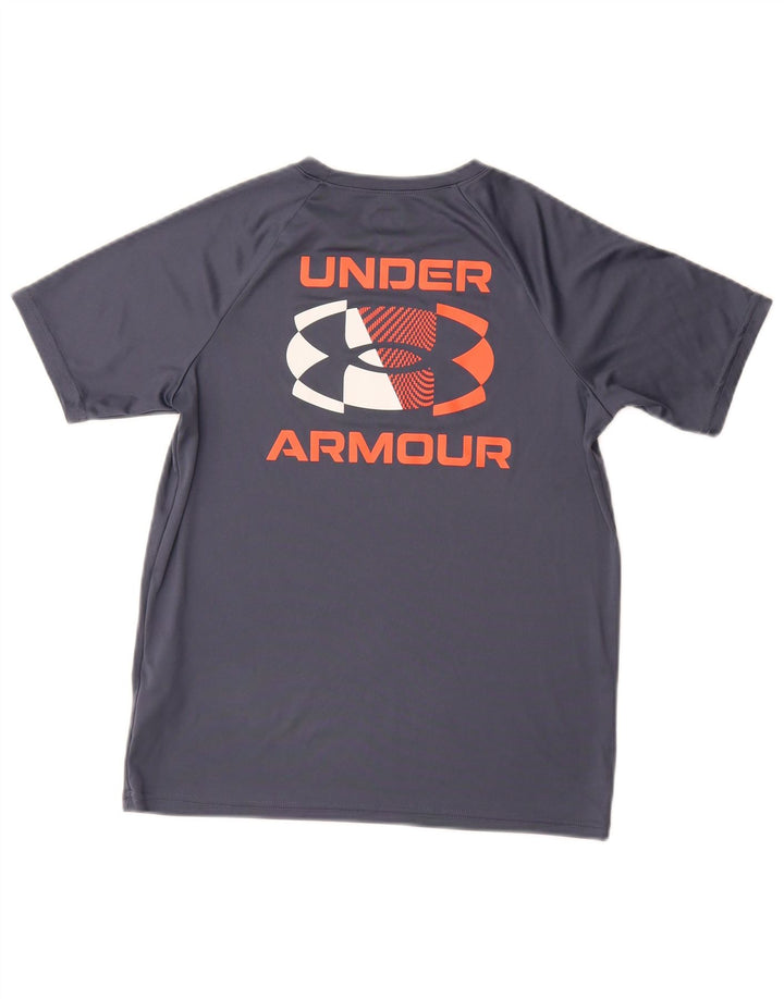 Tricou grafic largi pentru băieți UNDER ARMOUR Top 9-10 ani, gri mediu