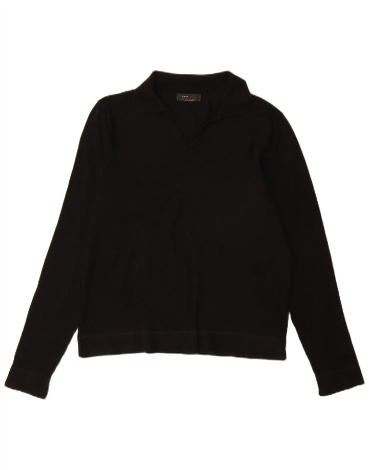 Pulover ZARA pentru bărbați cu gât polo mare, negru