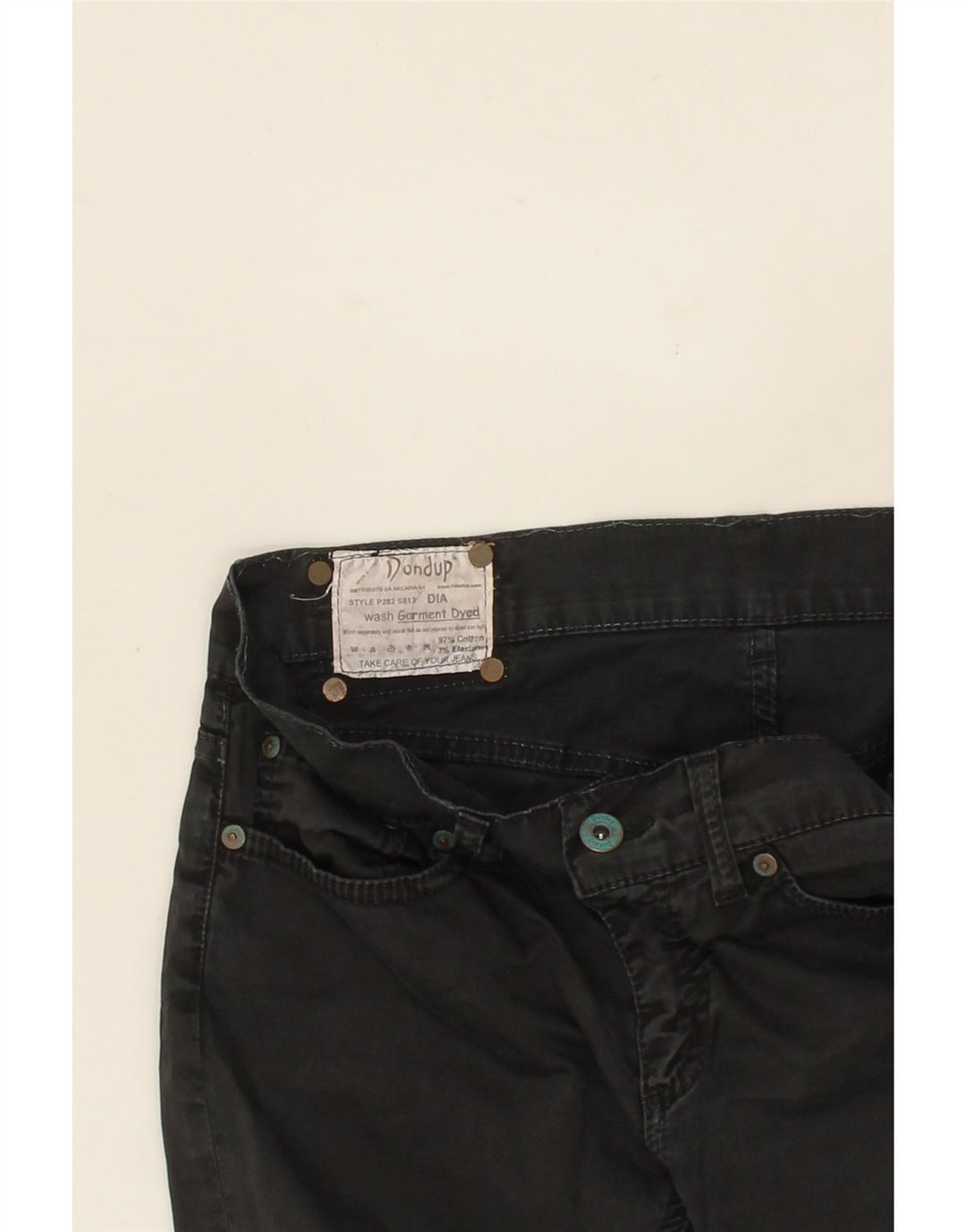DONDUP Womens Slim Cropped Trousers W30 L25 Black Cotton Vintage Dondup and Second-Hand Dondup from Messina Hembry 