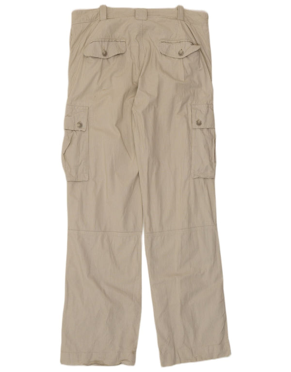 Pantaloni cargo drepți pentru bărbați Zara EU 44 Large W34 L34 Bej Pinstripe
