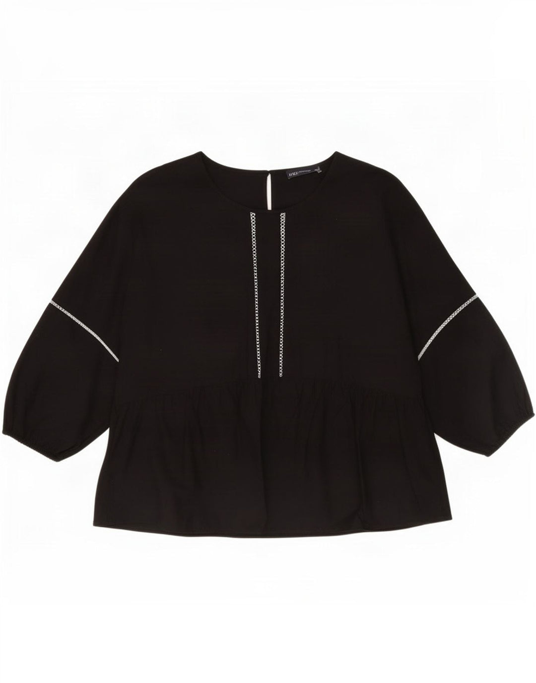 Bluză cu mânecă lungă pentru femei Marks & Spencer, UK 12, bumbac mediu negru