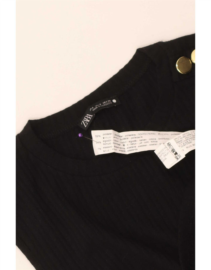 Vest Vest Top Femei Zara UK 8 Mic Negru Poliester