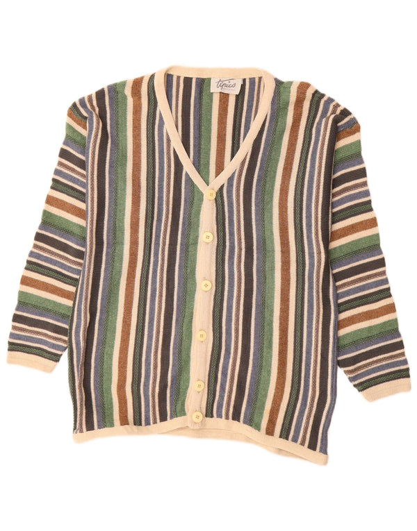 Cardigan Vintage pentru bărbați, bumbac cu dungi mari, multicolore