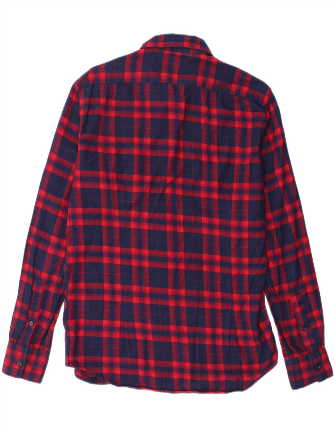 REPLAY Mens Flannel Shirt Medium Navy Blue Check Cotton